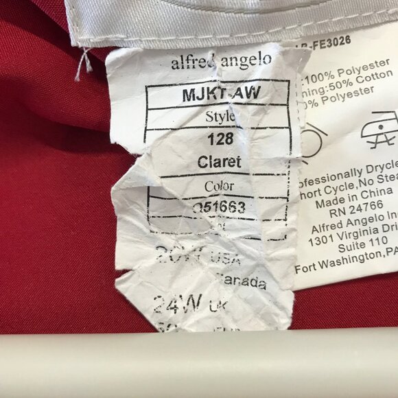 Alfred Angelo Three Piece Bridesmaid Dress Red Short Sleeve Jacket Womens 20 - Picture 7 of 16